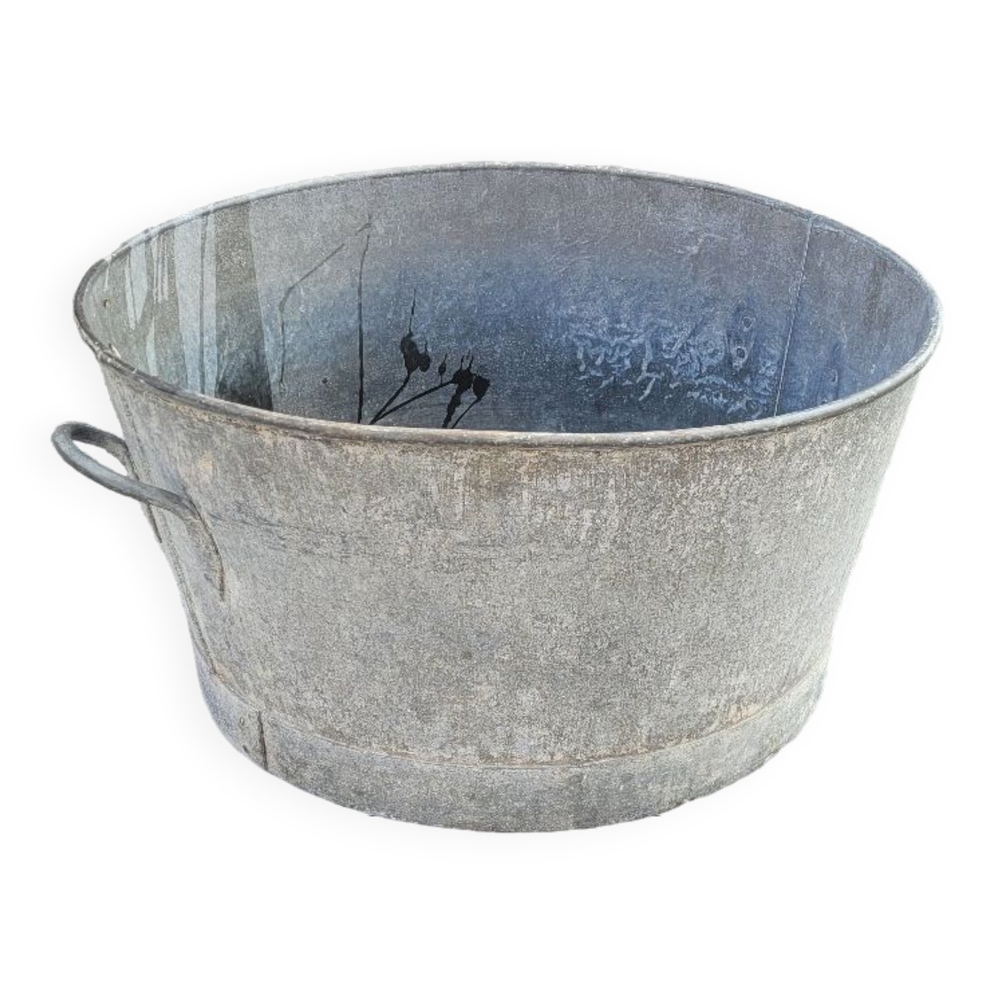 Old zinc basin, 55cms in diameter