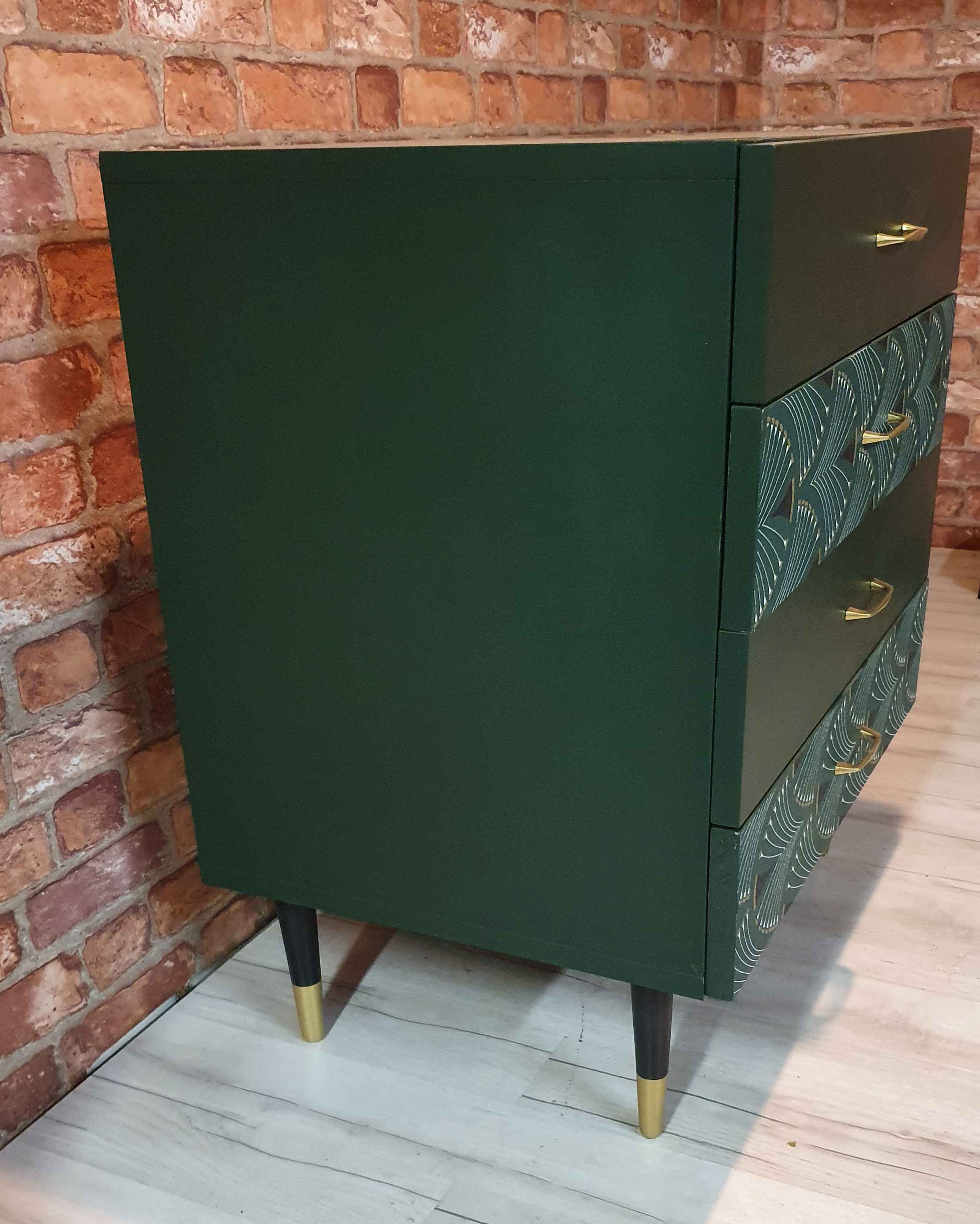 Chest of drawers 1960s renovated green