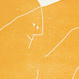 The seated woman orange