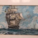 Pastel et crayon sur papier par Stewart 1975