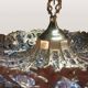 Hollywood Regency brass and crystal chandelier by Peris Andreu, 1970s.