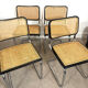 Set of four B32 chairs by Marcel Breuer made in Italy.