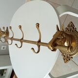 Coat rack in solid brass gilded 50s