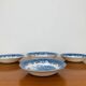 4 Churchill English ironstone soup plates, blue
