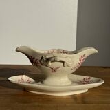 Old pink earthenware saucier Badonviller model Jasmin