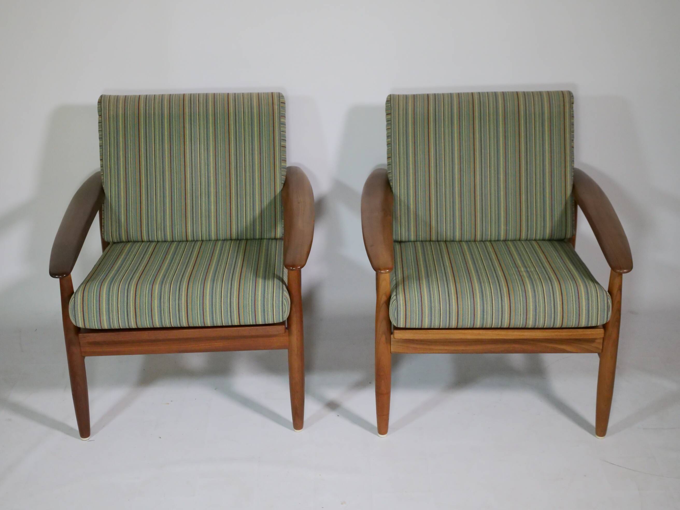 Danish Design Teak Armchair Set Mid-Century Armchair, Set of 2, 60s