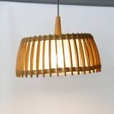 Plafonnier design en teck, années 60-70