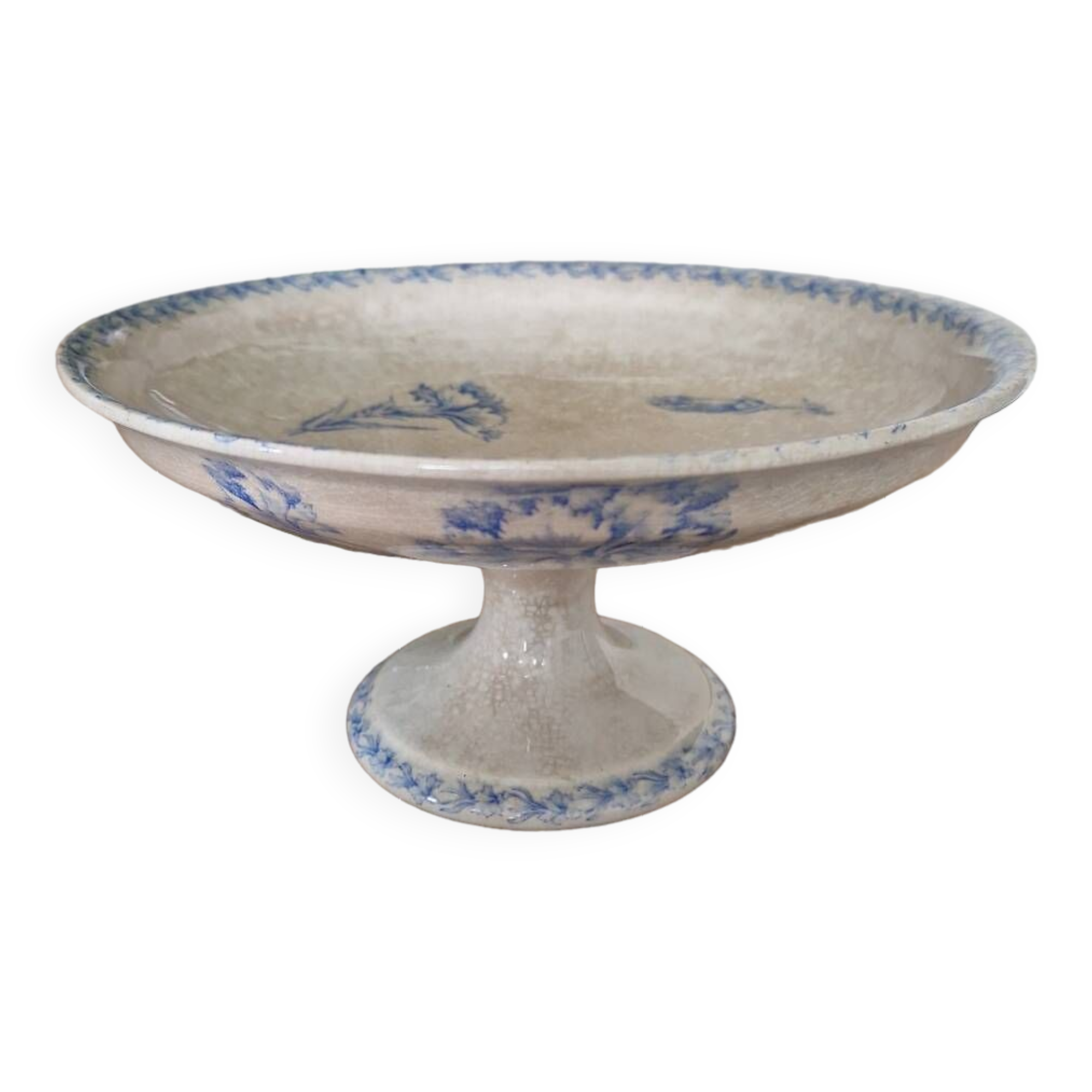 Lunéville ironstone fruit bowl, bowl on foot