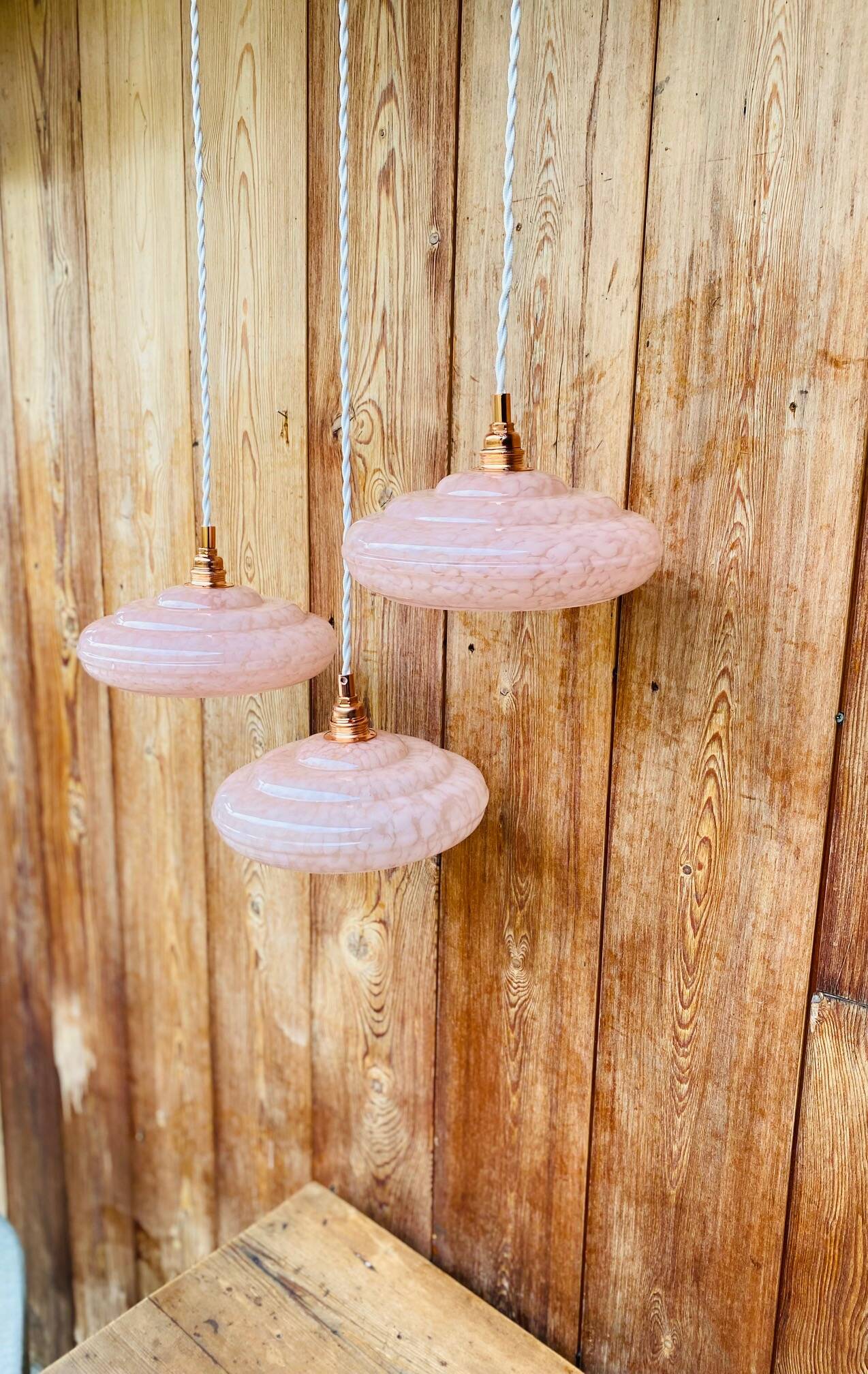 Pink Clichy glass lampshade pendant light