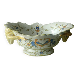 Moustiers earthenware planter with ram's head