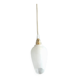 Portable hanging lamp 1970/80 white granite glass