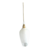 Portable hanging lamp 1970/80 white granite glass