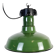 Lampe à suspension industrielle en émail vert, années 1960