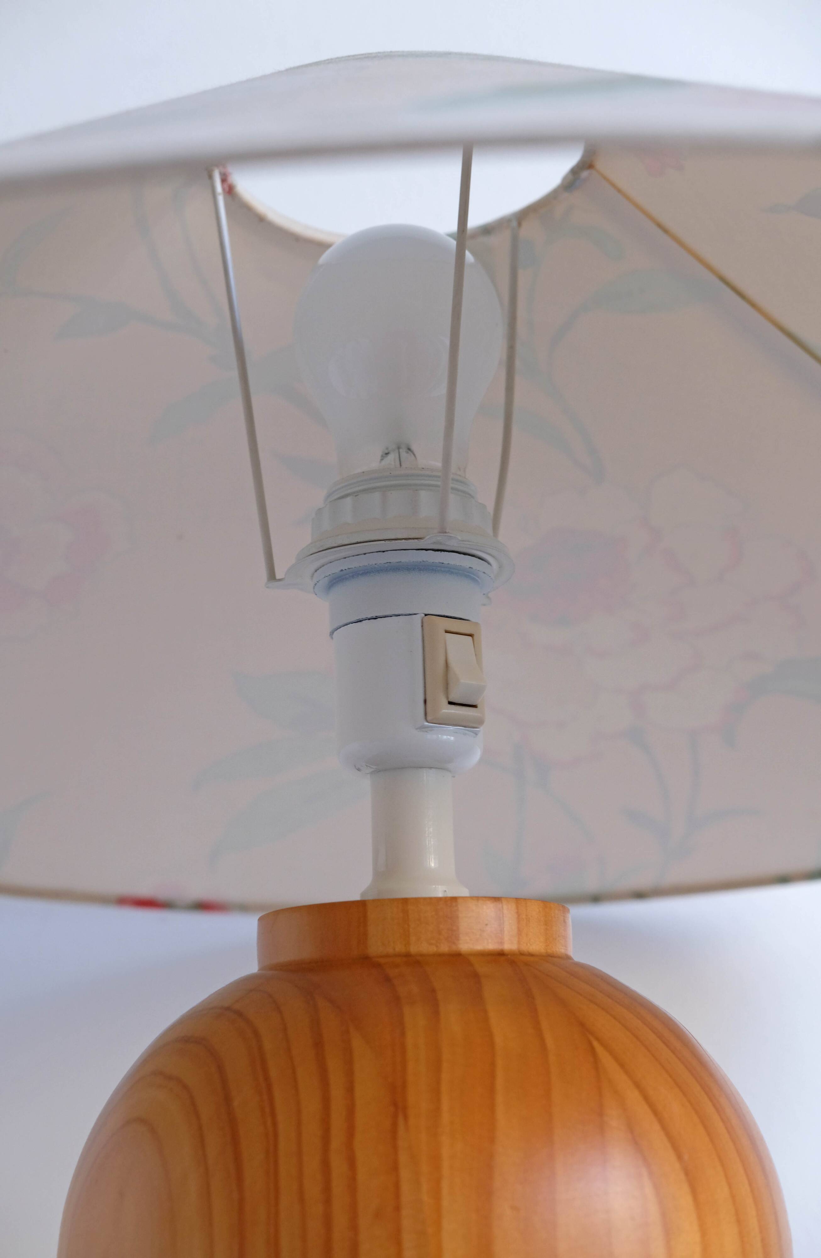 Big Vintage IKEA Table Lamp: Scandinavian Postmodern Design, Solid Wood Bas