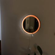Teak, illuminated mirror, Italy, 1960s