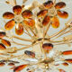 Large amber crystal floral chandelier – Maison Baguès style