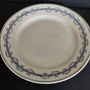 Pair of flat plates in Gien iron earthenware, Austerlitz decor