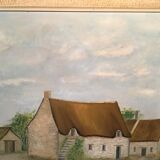 Tableau ancien, paysage de ferme signé Louis Dubois et daté 83
