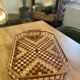 Large service tray in wood marquetry