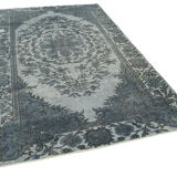 Handmade antique turkish 1970s 180 cm x 290 cm grey carpet