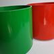 Pair of vintage paper baskets "Crayonne" in ABS, orange and green