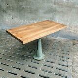 Industrial (garden) table oak on cast iron leg