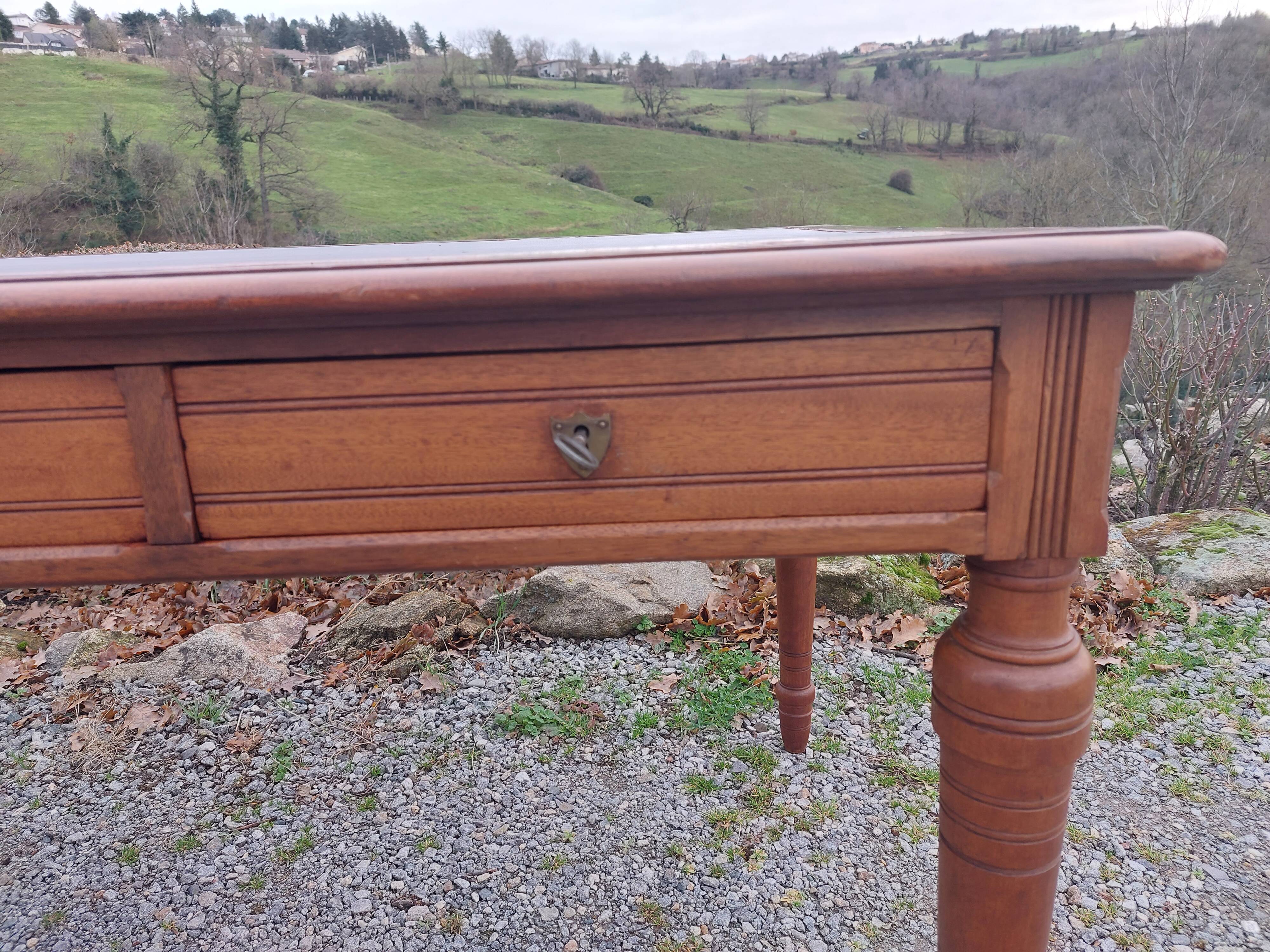 desk, leather top
