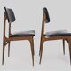 Pair of Scandinavian chairs in beech wood and skai from the 50s