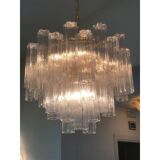 Clear “tronchi” murano glass chandelier d60