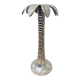 Grand bougeoir palmier argente