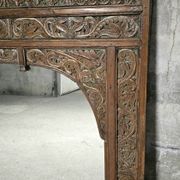 Large mirror - Indian carved wooden headboard