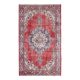 Vintage Turkish Oushak Handmade Wool Cotton Red Area Rug 124x209