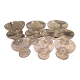 10 Coupes à champagne en cristal taillé, Circa 1930