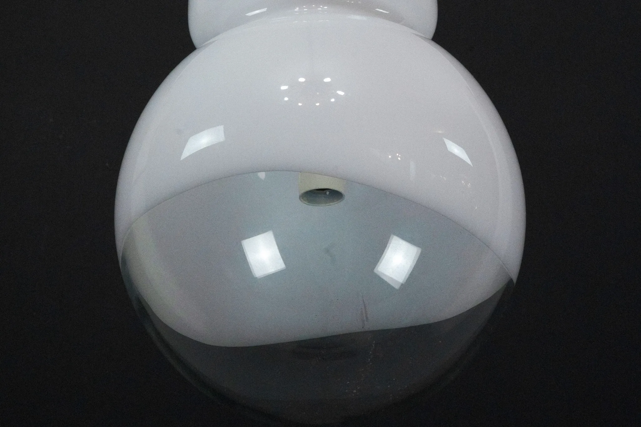 Vintage Mazzega space age chandelier in chrome and murano glass. Italy 1960