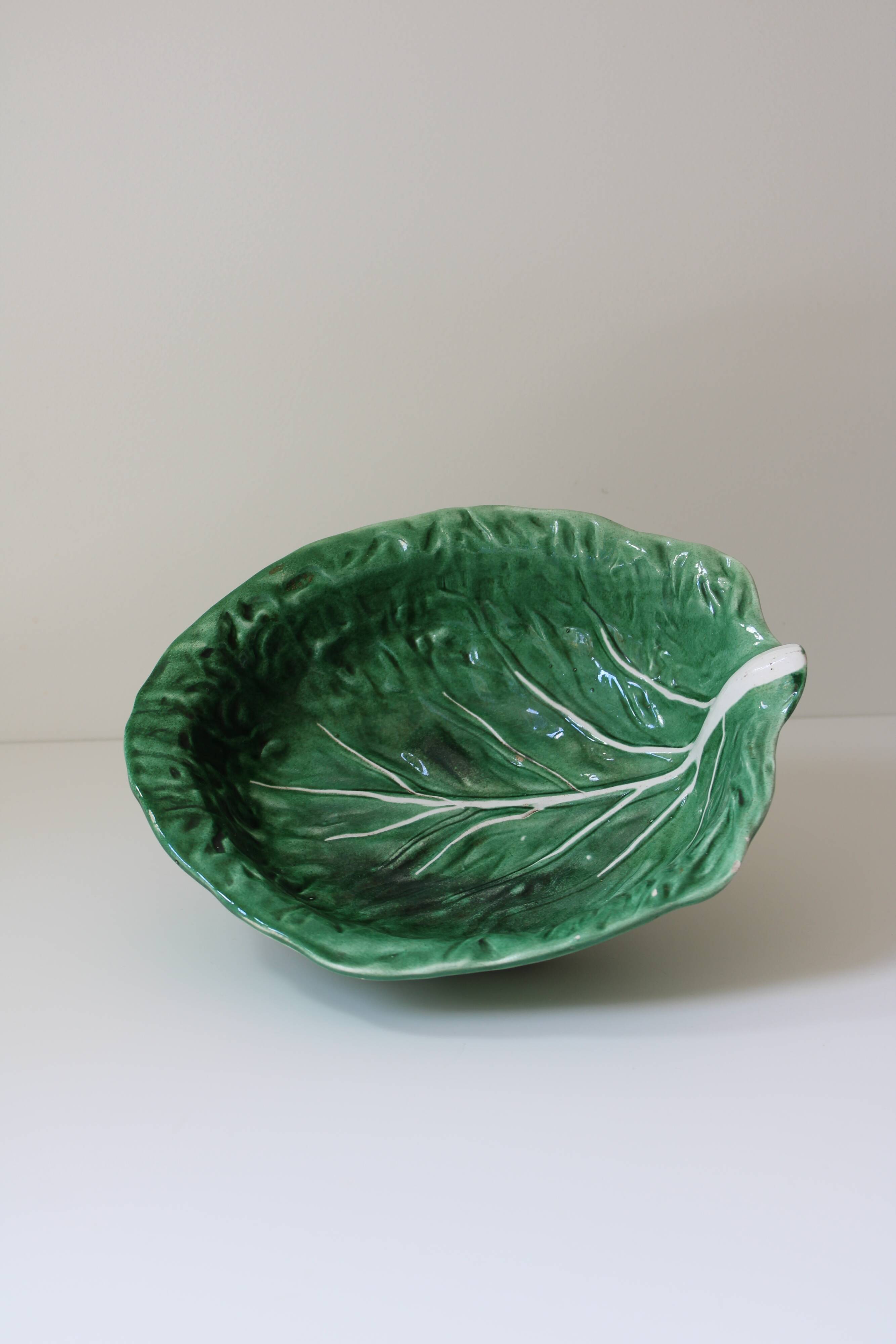Gerber Prestige vintage barbotine cabbage leaf salad bowl