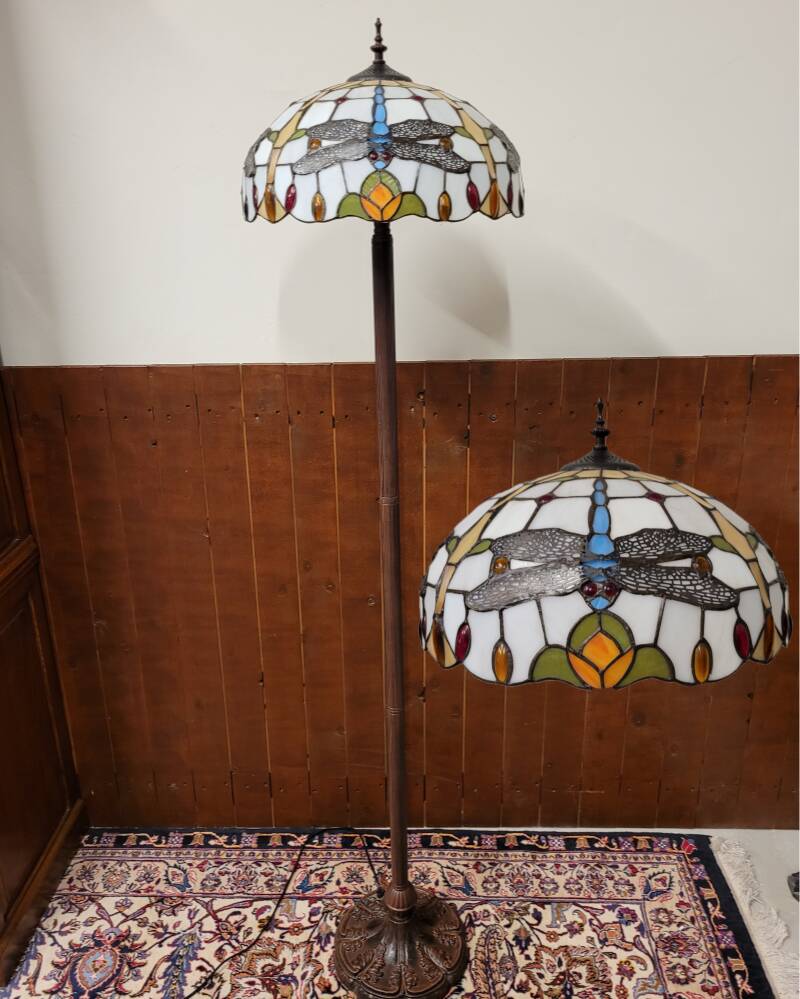 Round Tiffany floor lamp Art Deco