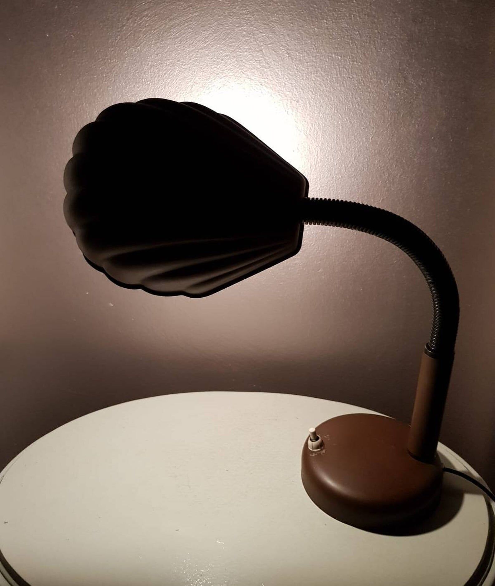 Vintage desk lamp in 1970s brown metal shell