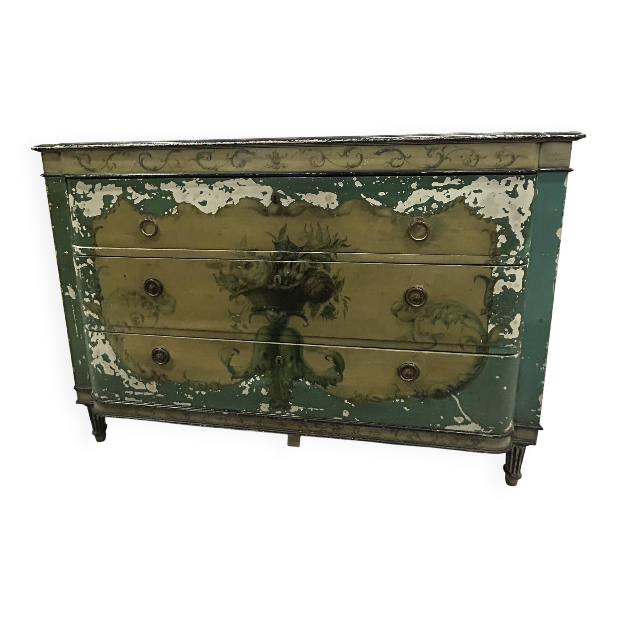 Painted wooden chest of drawers