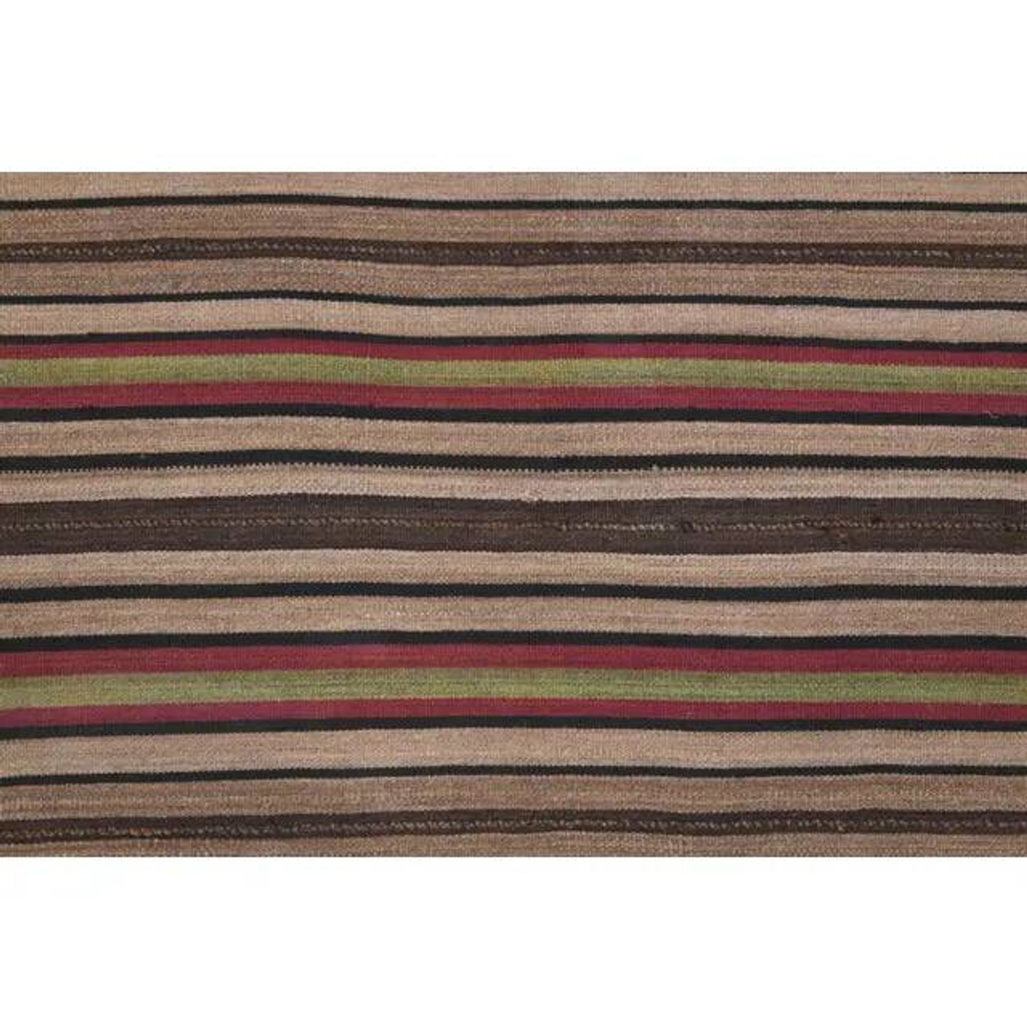 Vintage Turkish Oushak Handmade Wool Cotton Brown Kilim Area Rug 136x214