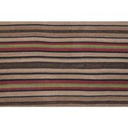 Vintage Turkish Oushak Handmade Wool Cotton Brown Kilim Area Rug 136x214