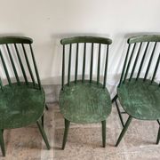 Cinq chaises Fanett vertes par Ilmari Tapiovaara pour Edsby-ken