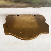 Ancienne console murale rocaille en bois et stuc doré