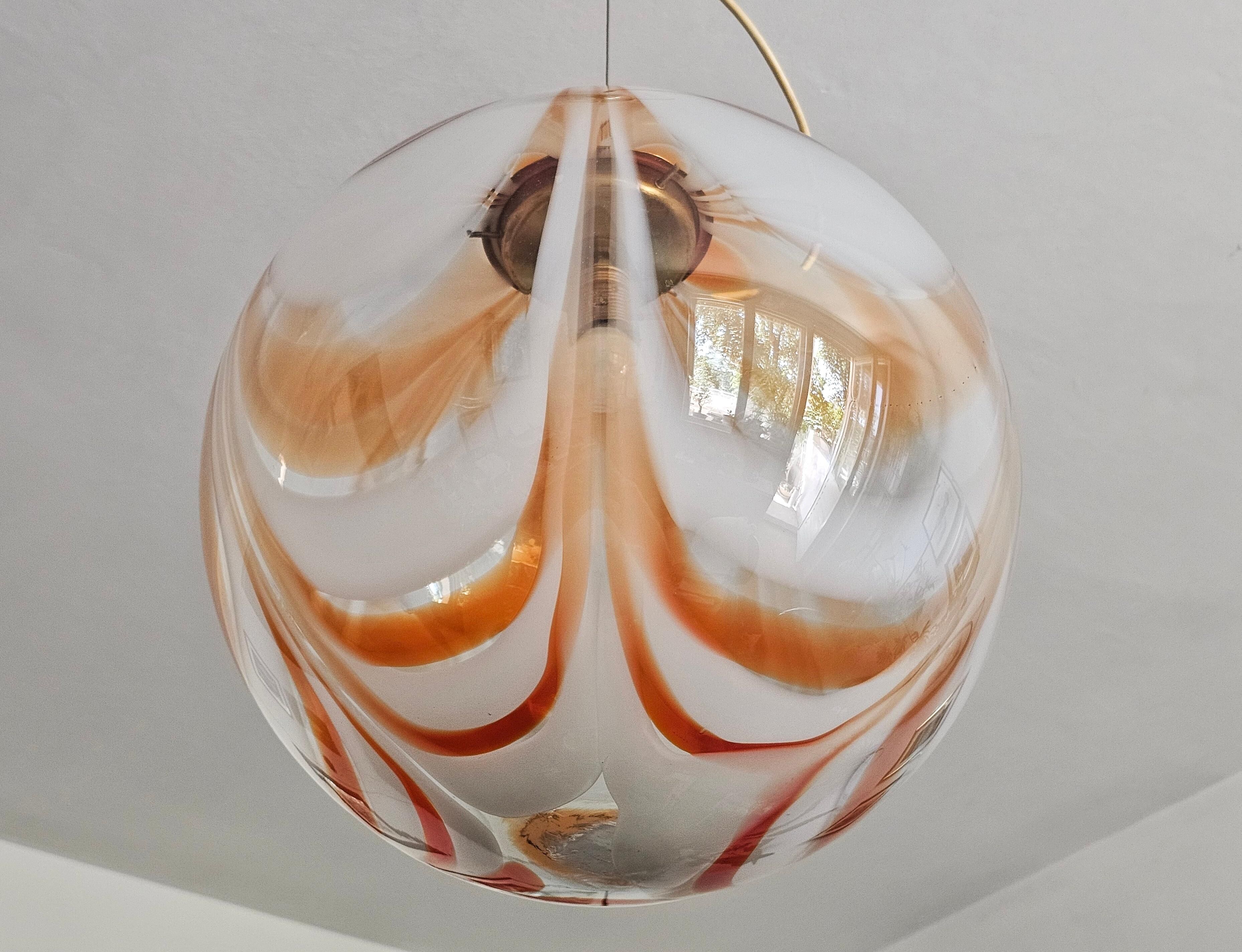 Extra large spherical Murano glass pendant from the 1960s.