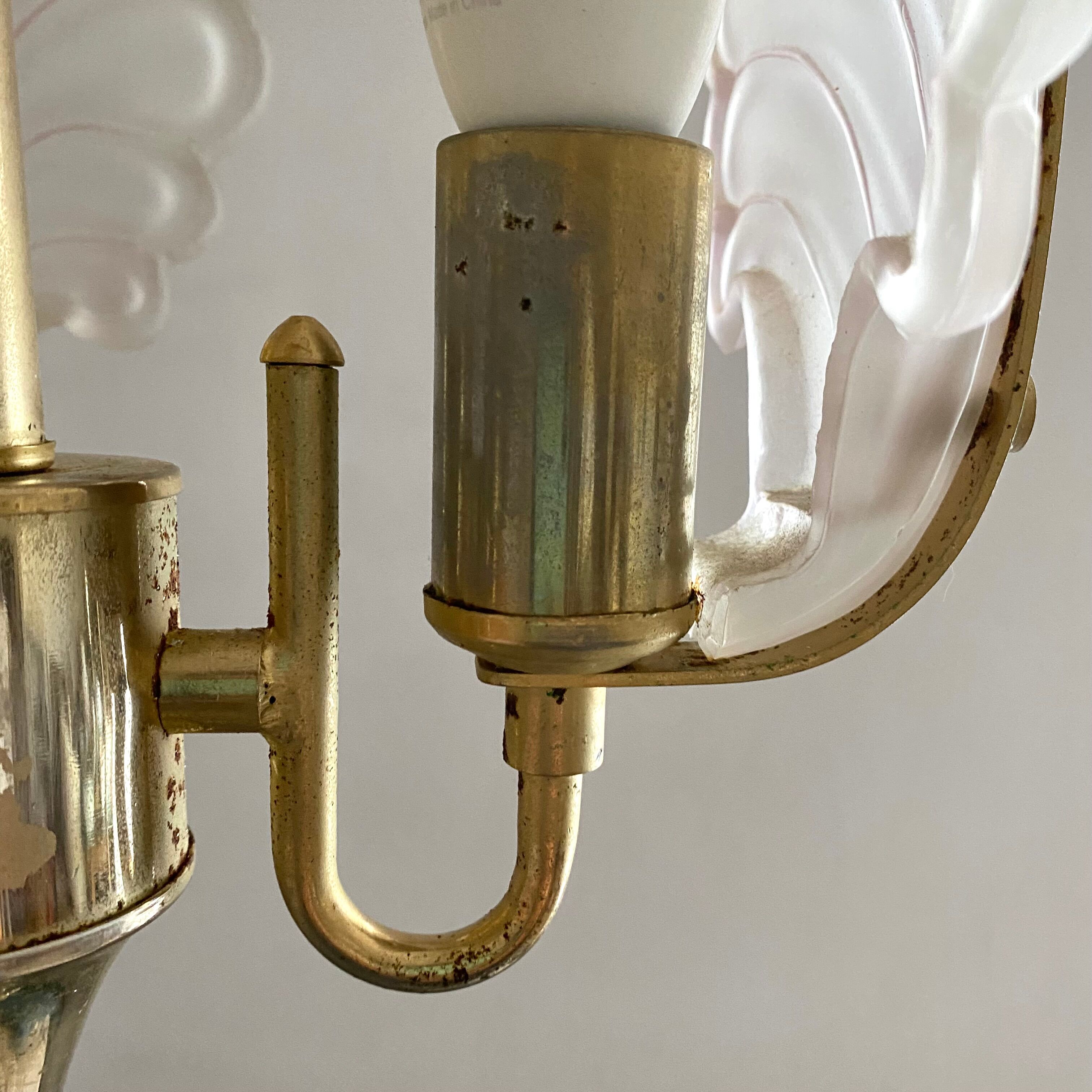 Vintage polished glass pendant lamp