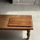 Rectangular solid teak tray with carved edges 40x25