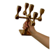 Five-arm Swedish brass candelabra by Gusum circa 1990