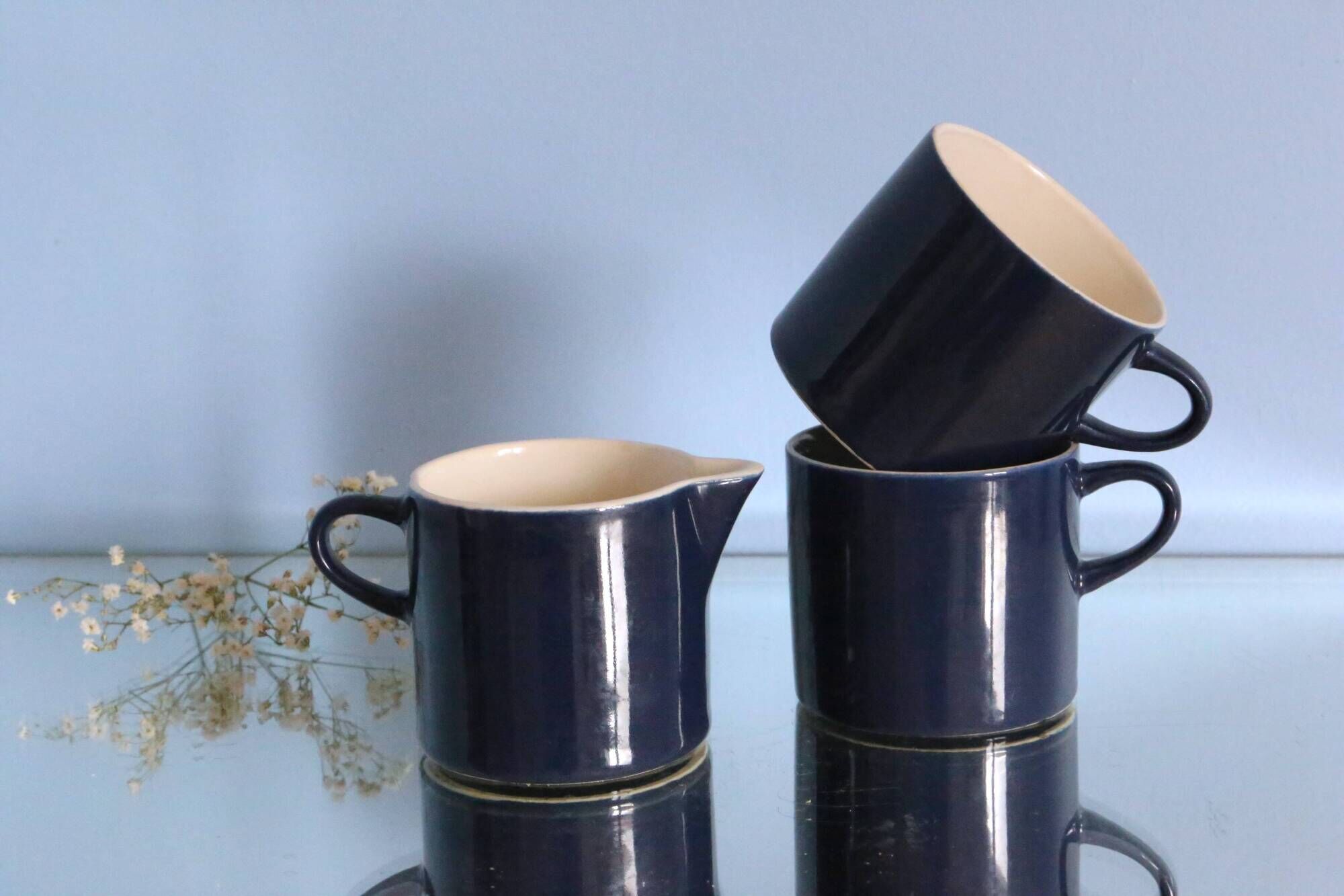 Espresso cups and milk jug, Melitta, Stockholm model, 1960