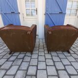 Pair of leather club chairs 30/40s