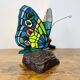 Tiffany Style Art Deco Stained Glass Butterfly Lamp – Colored Glass, H. 25 cm