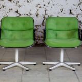 Pair of executive armchairs by Charles Pollock for Knoll